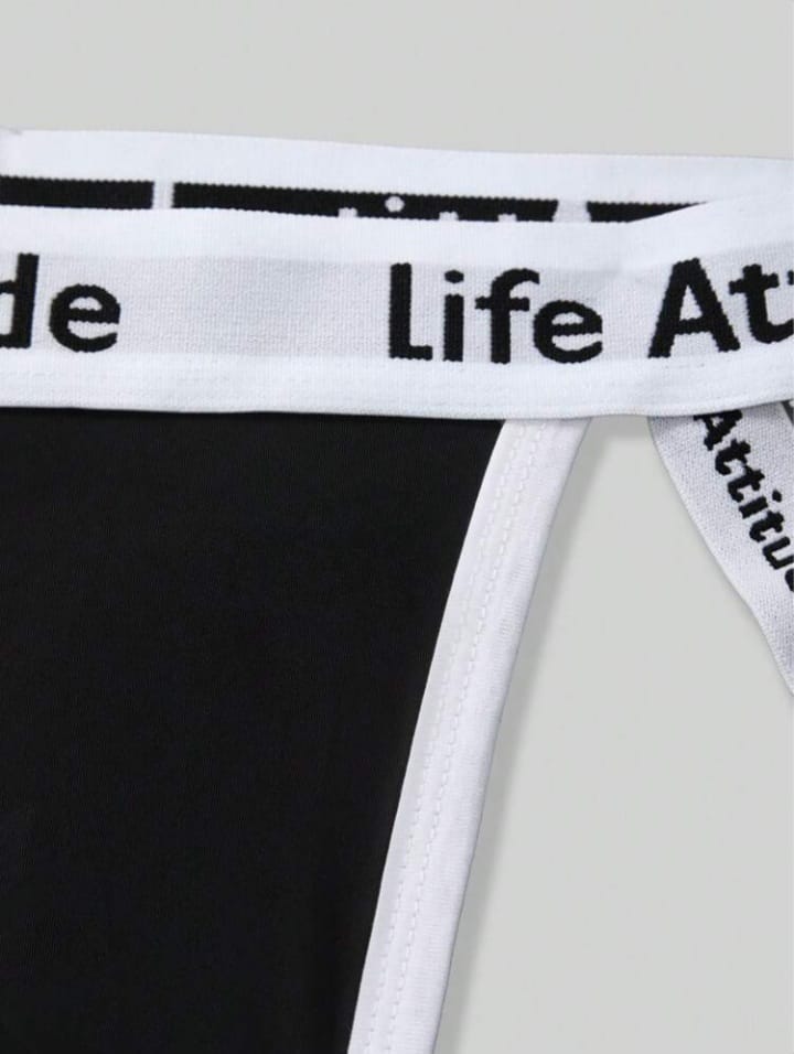 Men's Naughty Letter Striped JOCKSTRAP